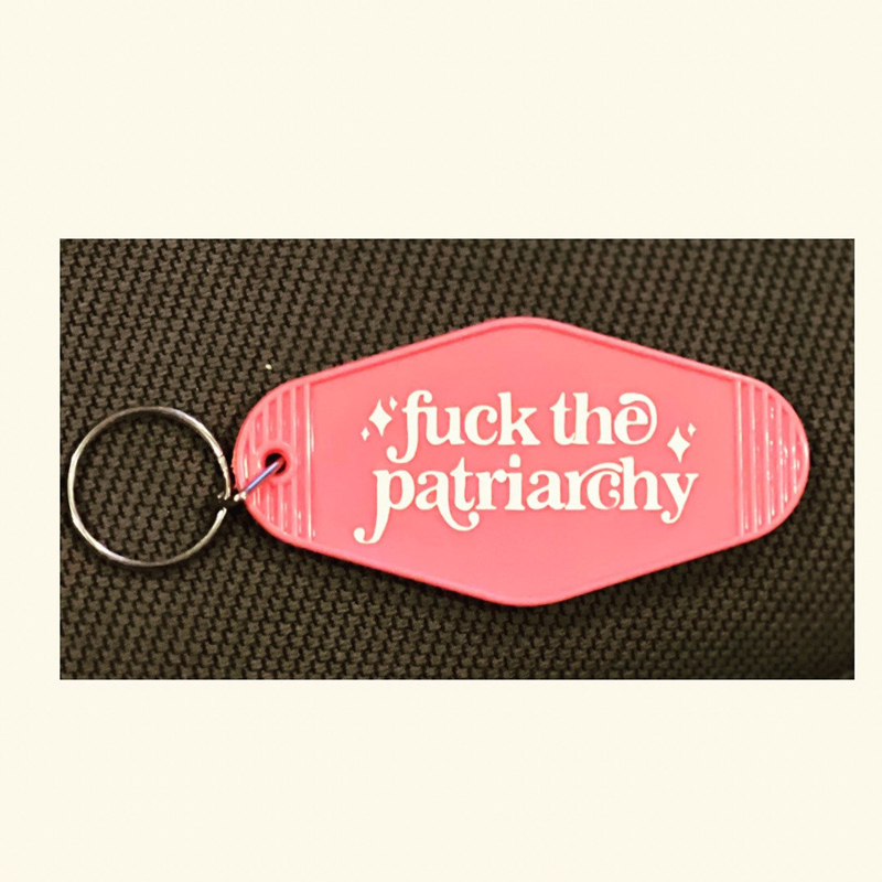 Fuck the Patriarchy Motel Keychain | Retro inspired Keyring