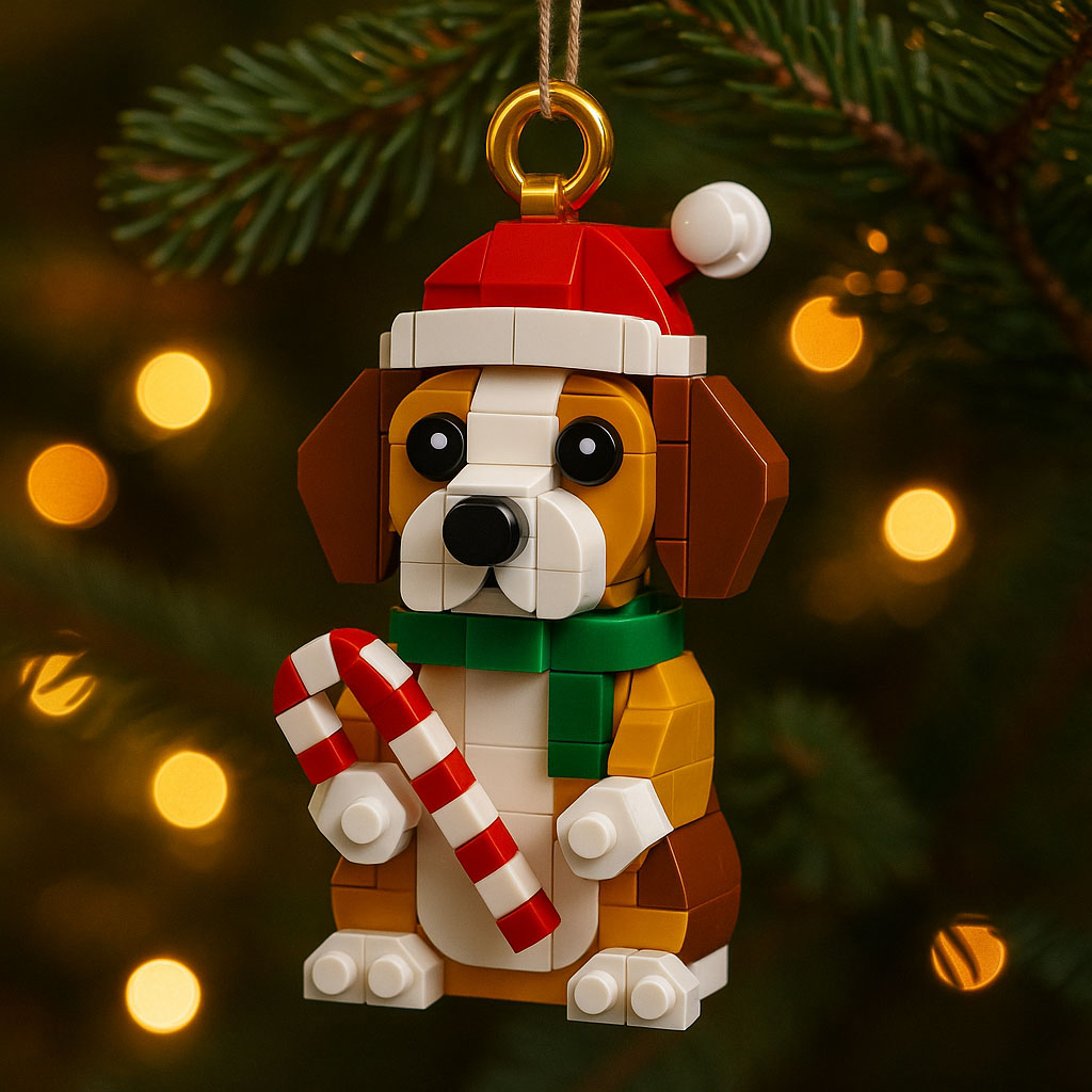 Christmas Dog Building Block Ornaments