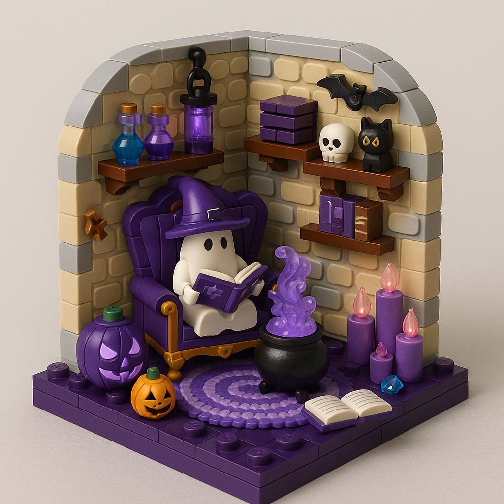 Halloween Ghost Reading Nook Building Block Set