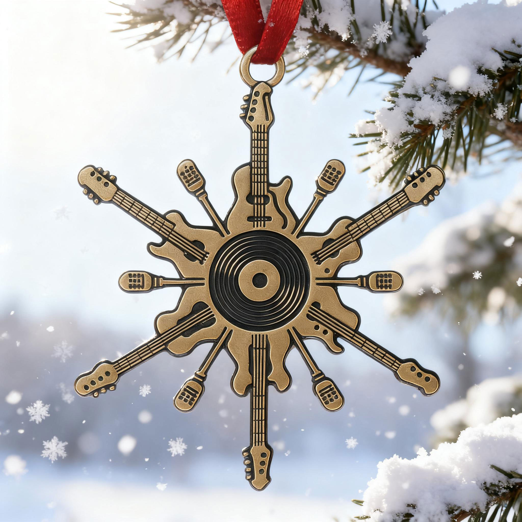 Rock & Roll Snowflake Ornament