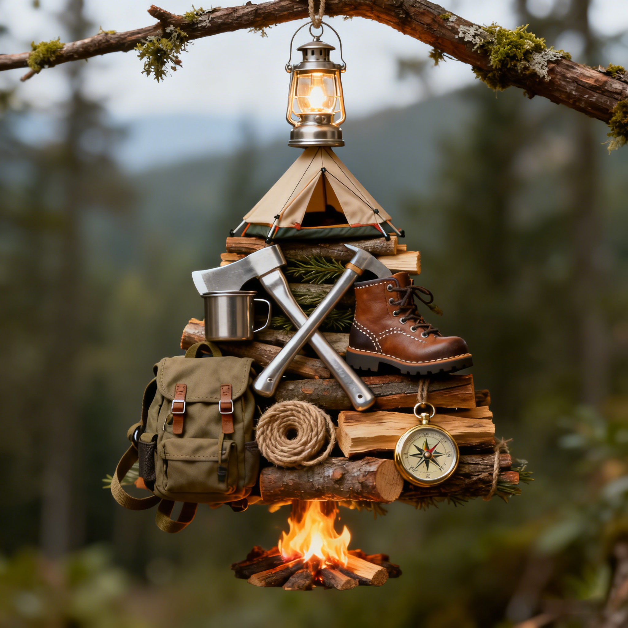 Camping Gear Christmas Tree Ornament