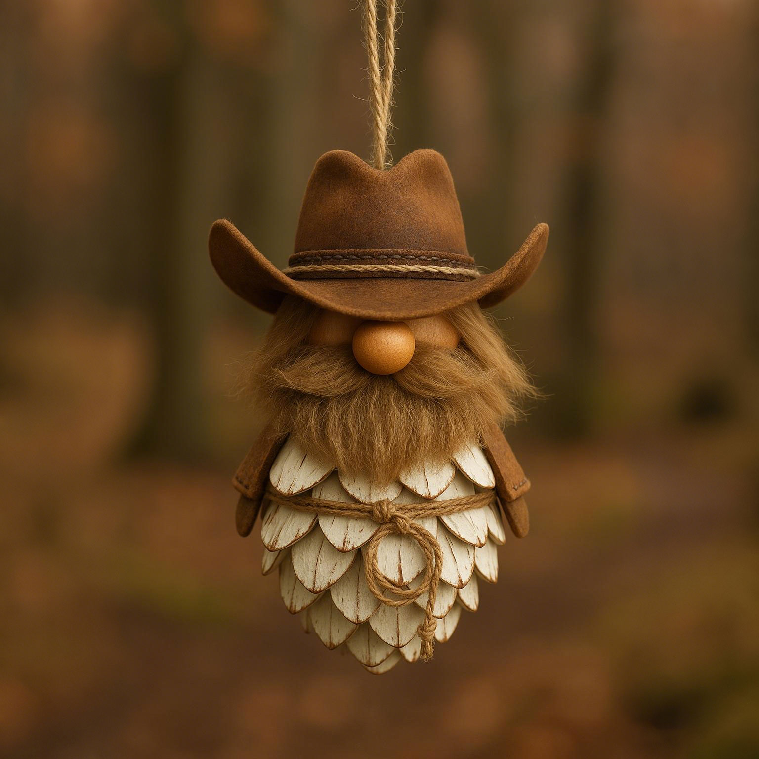 Cowboy Pinecone Gnome Ornament –