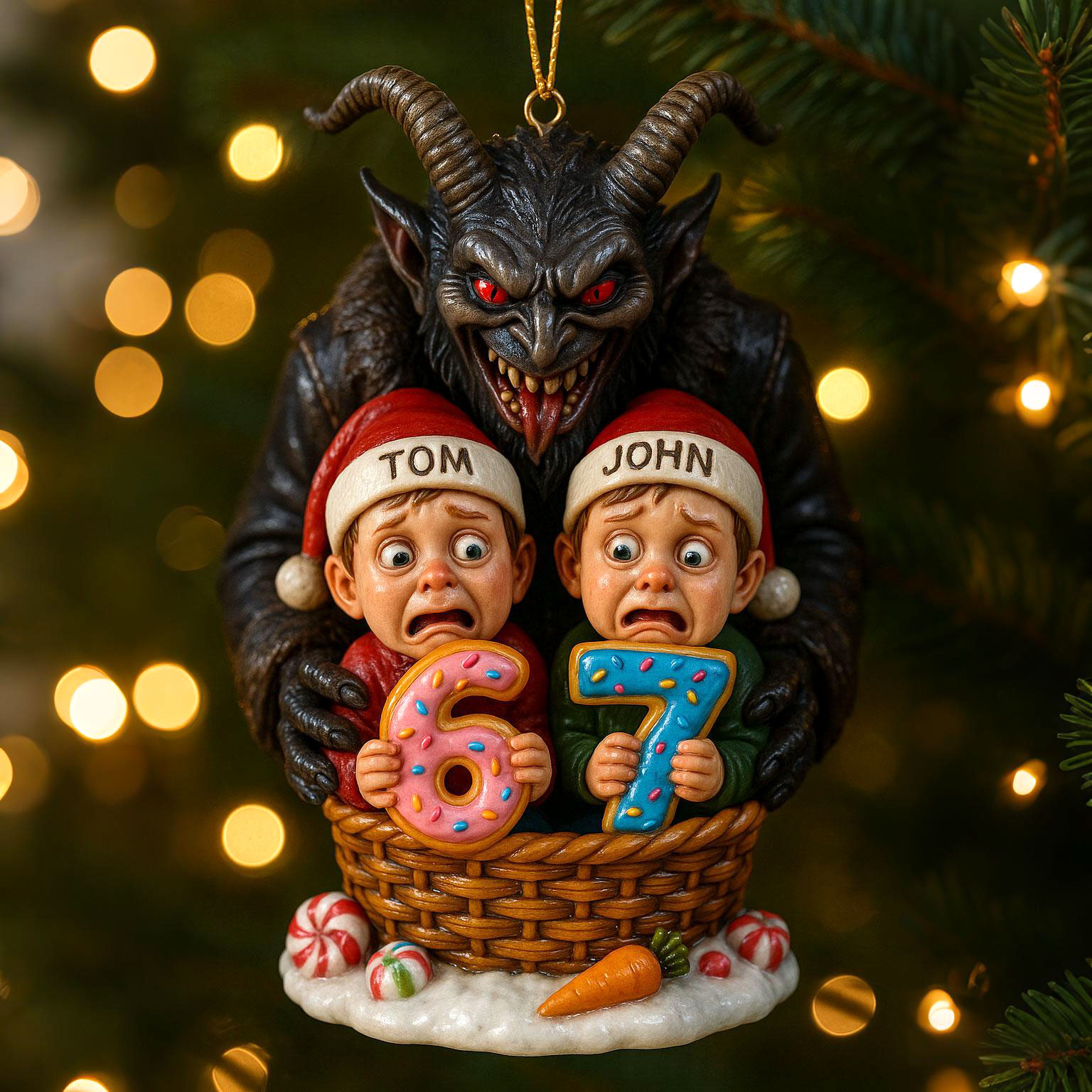 Personalized Krampus “6 & 7” Ornament
