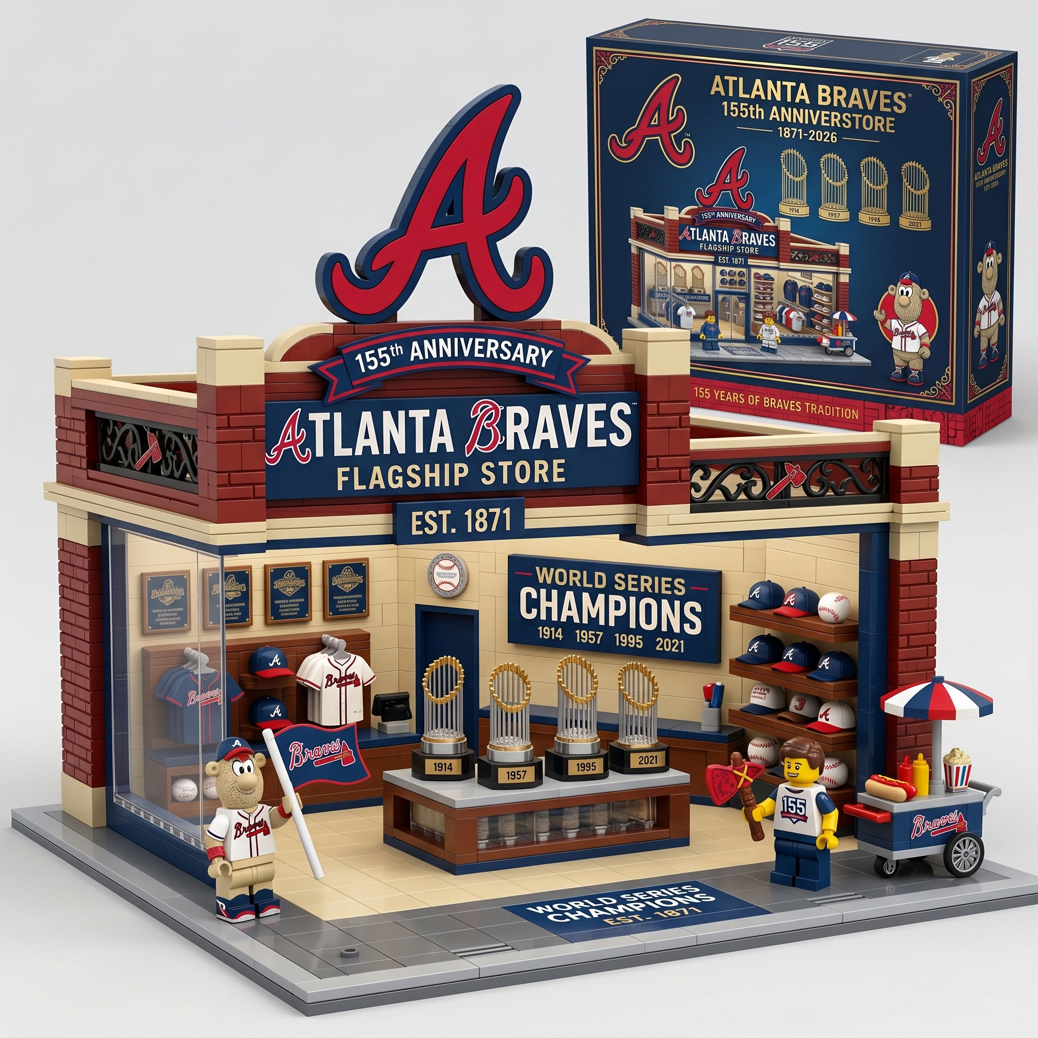 Atlanta Braves  155th Anniversary Collection Building Blocks Set
