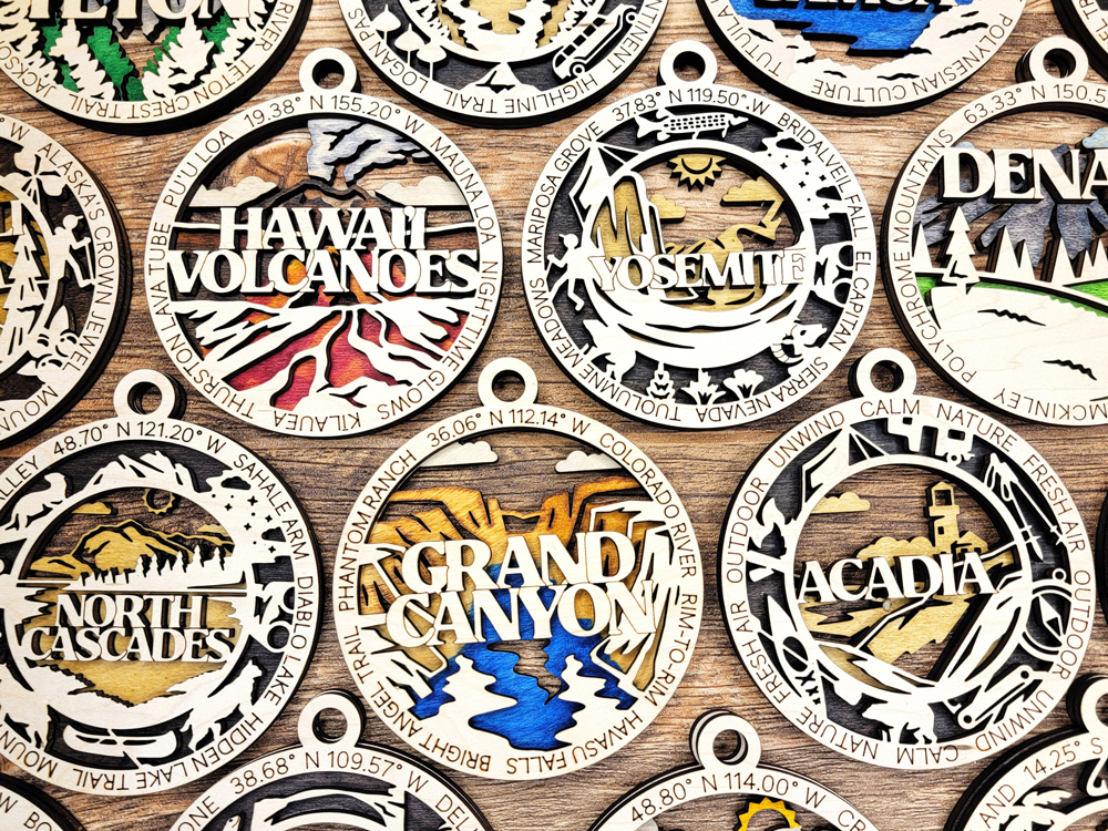 U.S. National Parks 3D Ornaments