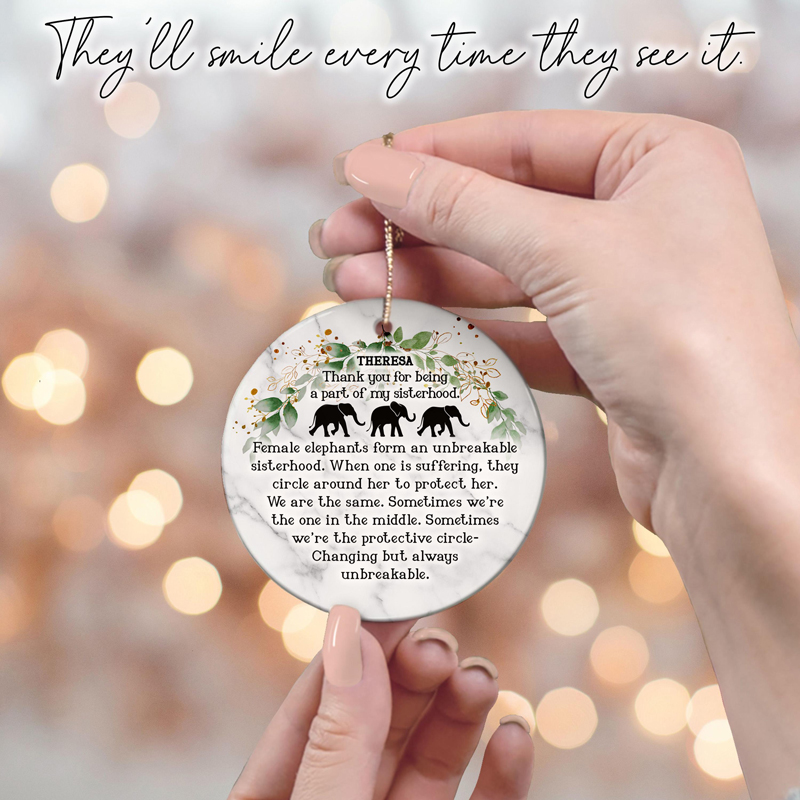 Personalized Elephant Friendship Ornament