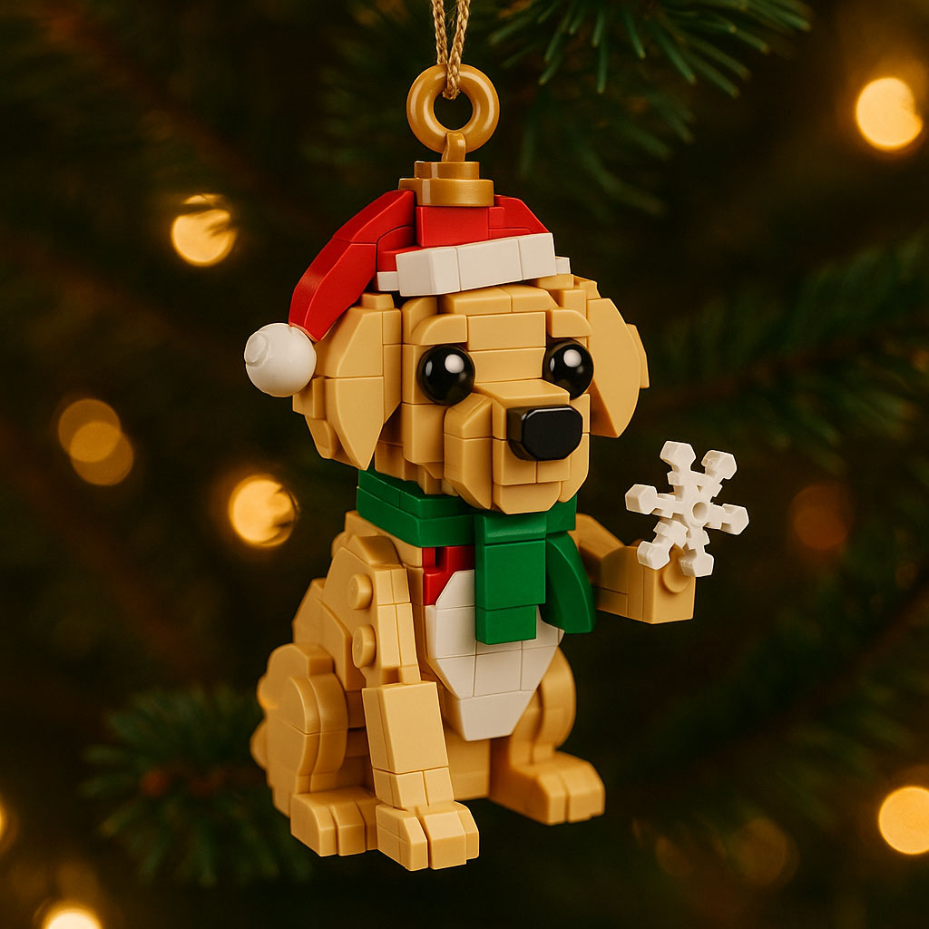 Christmas Dog Building Block Ornaments