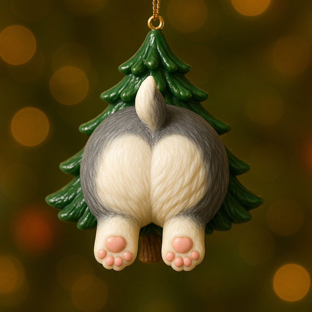 Peek-a-Booty Christmas Ornament