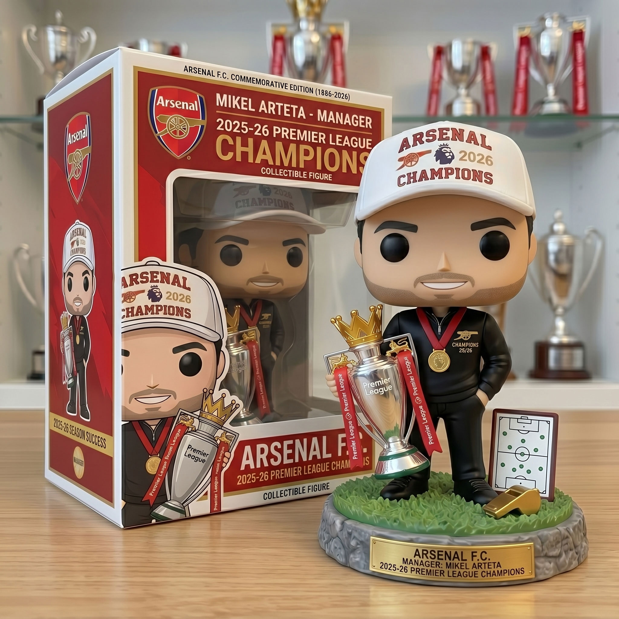 The Gunners 2025-26 Premier League Champions Manager Figure