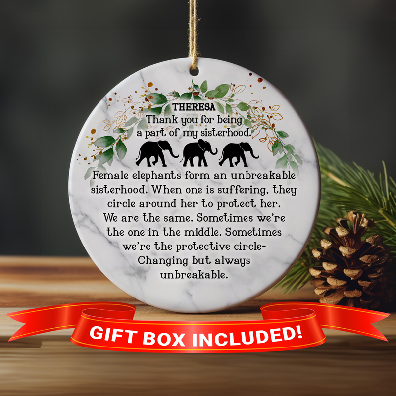 Personalized Elephant Friendship Ornament