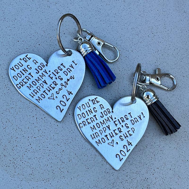 Personalized First Time Mom Keychain
