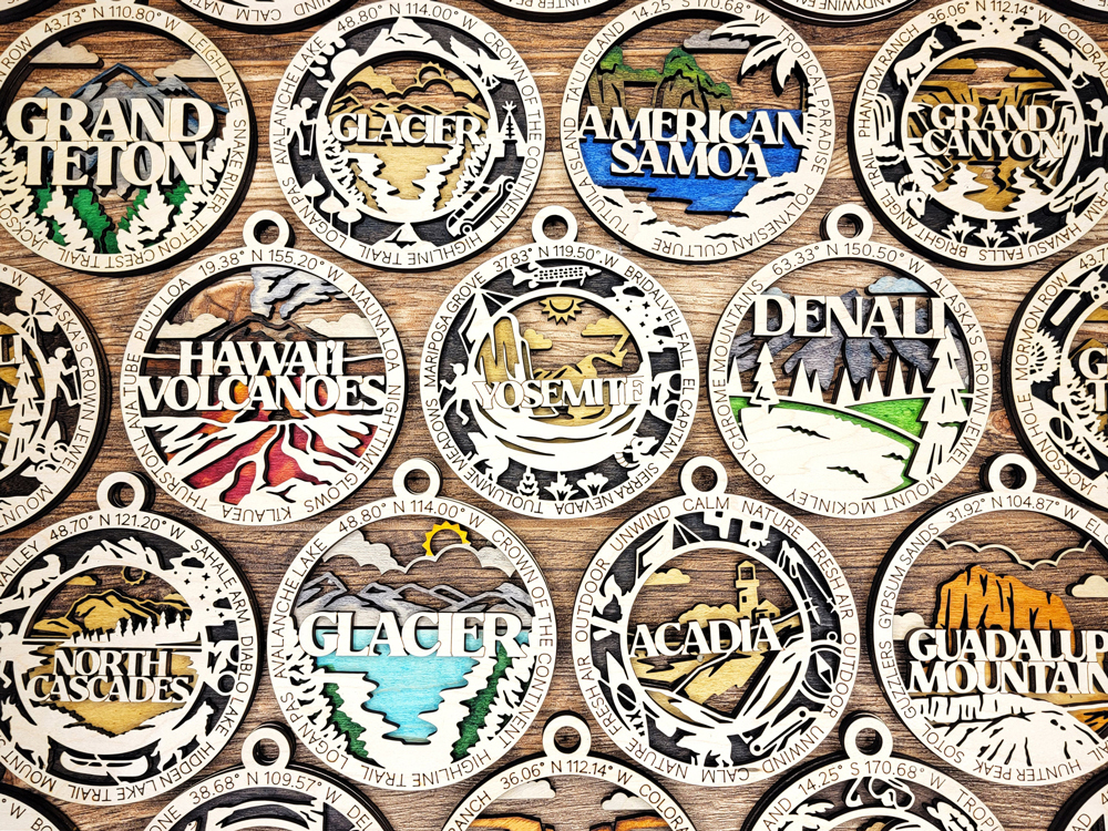 U.S. National Parks 3D Ornaments