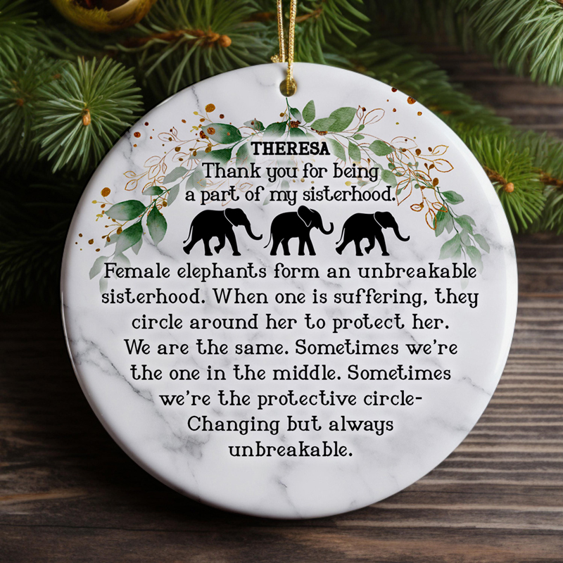 Personalized Elephant Friendship Ornament