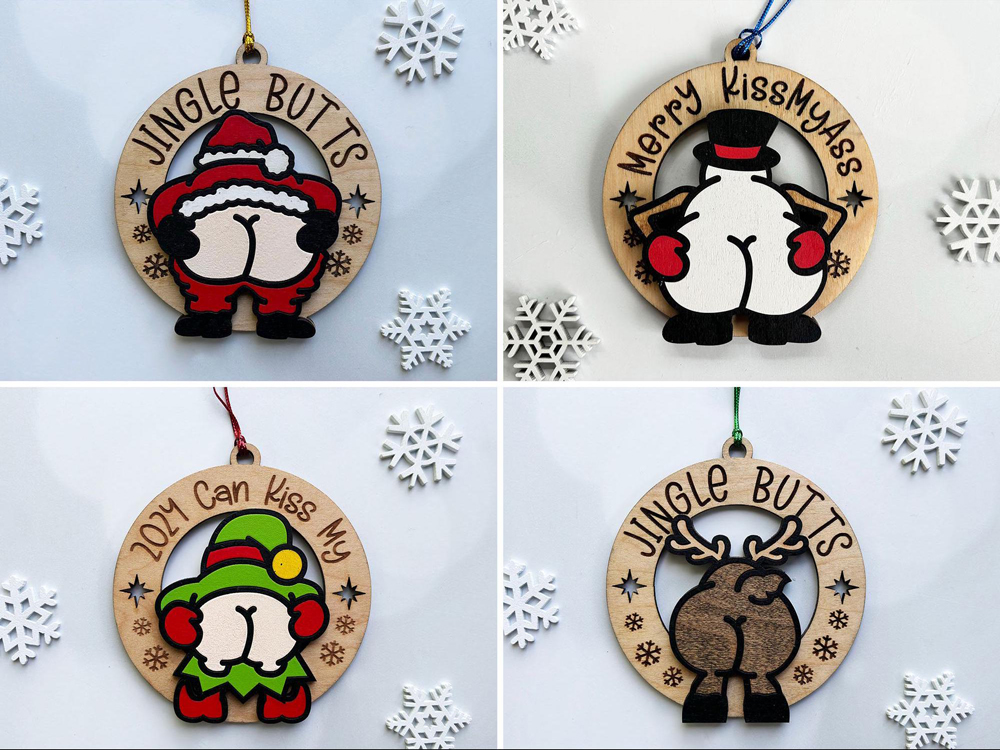  Handmade Funny Wooden Christmas Ornaments