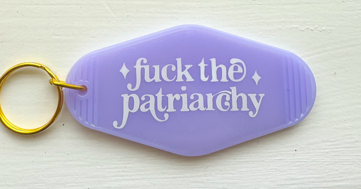 Fuck the Patriarchy Motel Keychain | Retro inspired Keyring