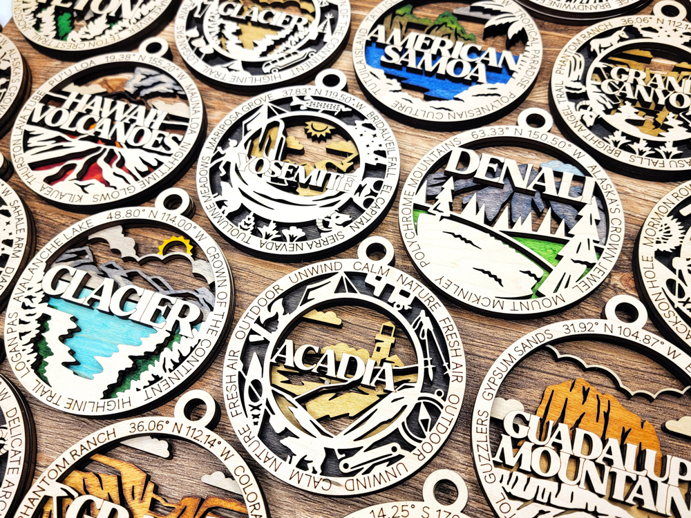 U.S. National Parks 3D Ornaments