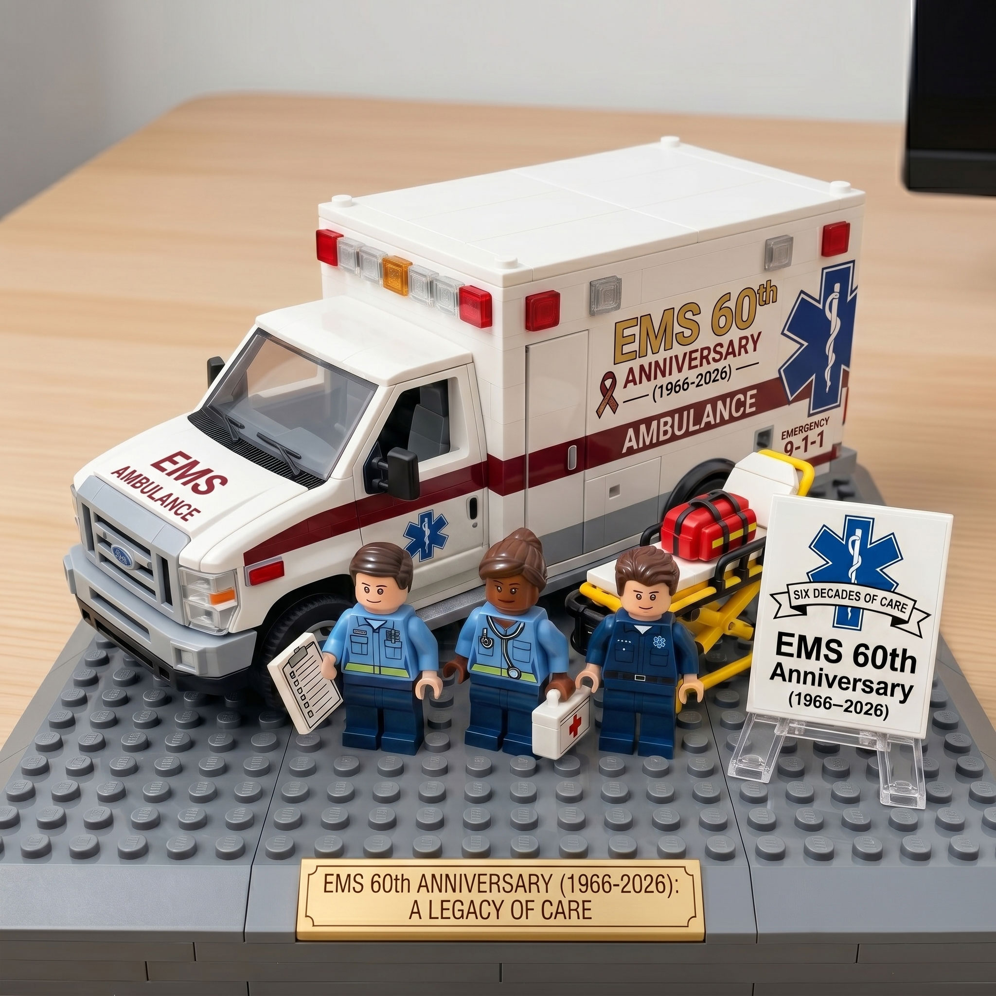 EMS 60th Anniversary Heritage Ambulance Building Set