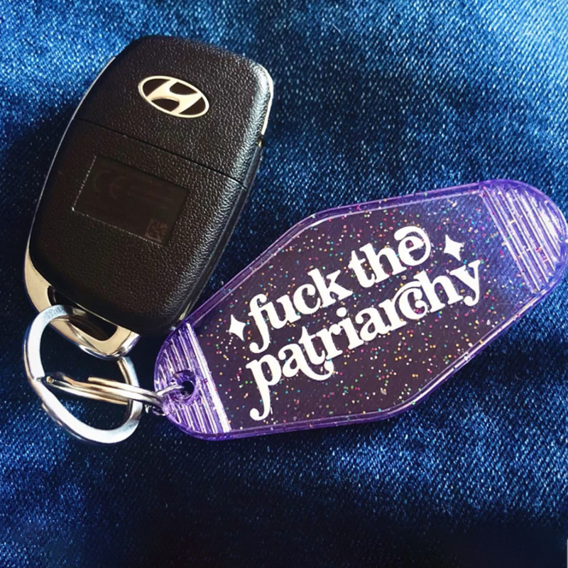 Fuck the Patriarchy Motel Keychain | Retro inspired Keyring