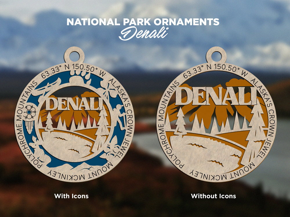 U.S. National Parks 3D Ornaments