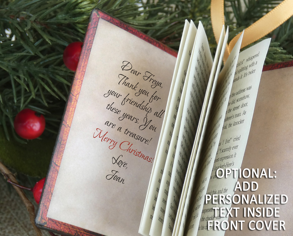Miniature Bible Book Ornament with Christmas Nativity Story