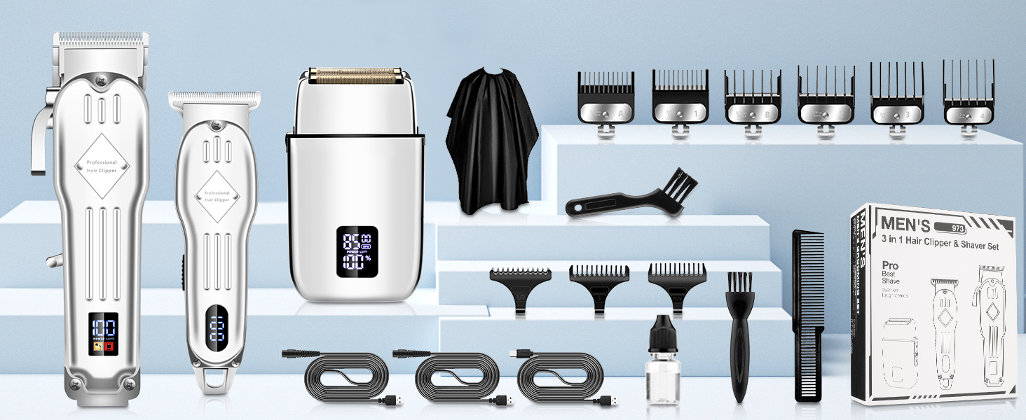 Hair Clippers Professional Cordless for Men ,Electric Foil Shavers Raz