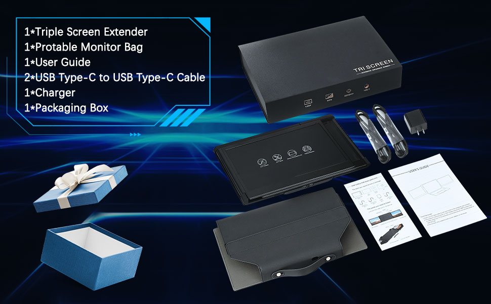 Triple Laptop Screen Extender Monitor Portable