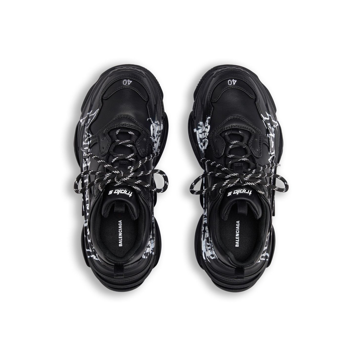 WOMEN'S TRIPLE S SNEAKER DIY METAL IN BLACK/WHITE
