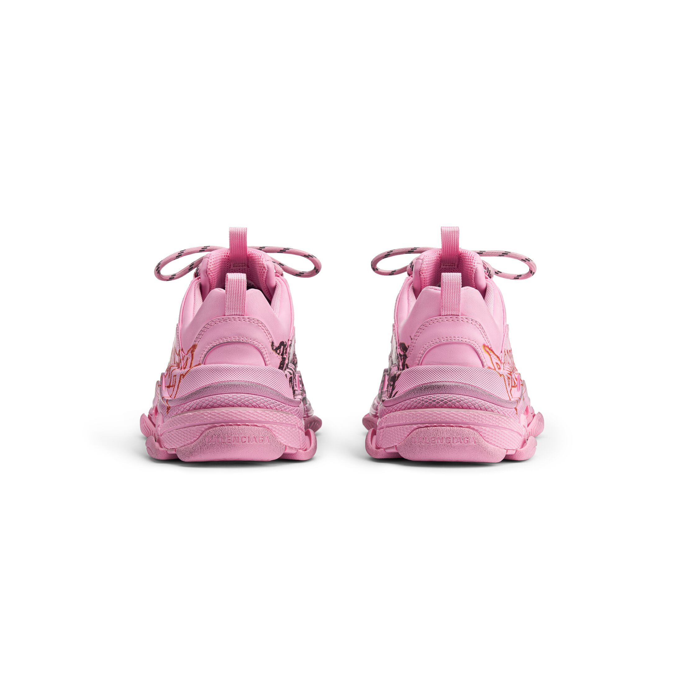 WOMEN'S TRIPLE S SNEAKER DIY METAL IN PINK/BLACK/RED