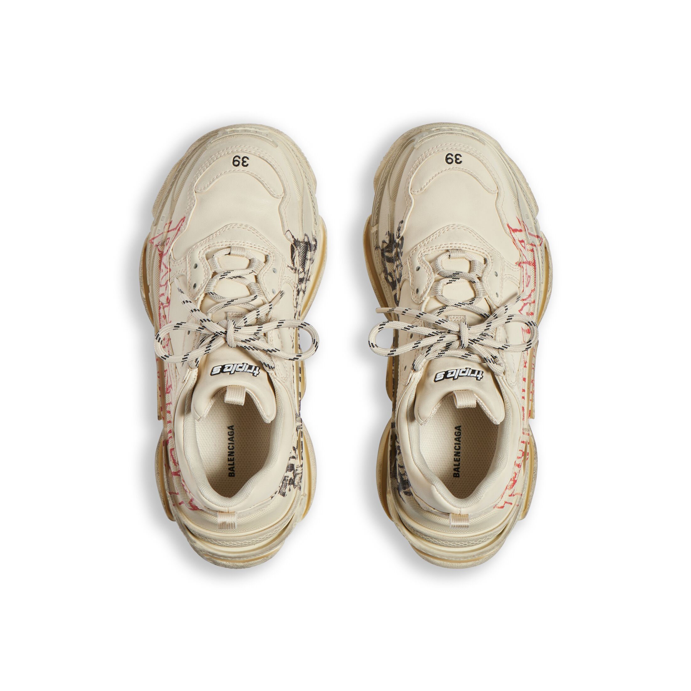 WOMEN'S TRIPLE S SNEAKER DIY METAL IN WHITE/RED/BLACK