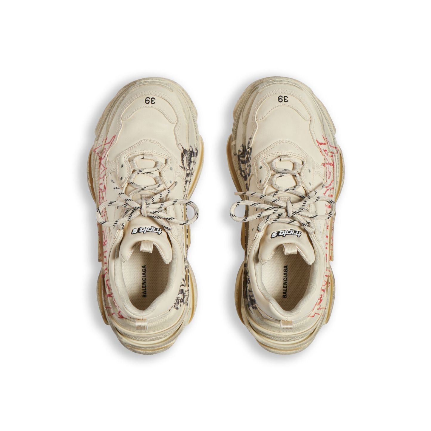 WOMEN'S TRIPLE S SNEAKER DIY METAL IN WHITE/RED/BLACK