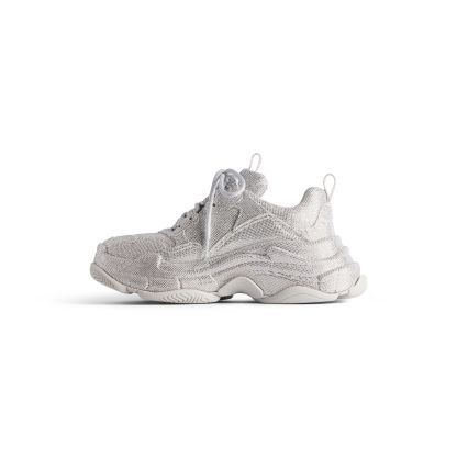 WOMEN'S TRIPLE S SNEAKER WITH RHINESTONES IN LIGHT GREY