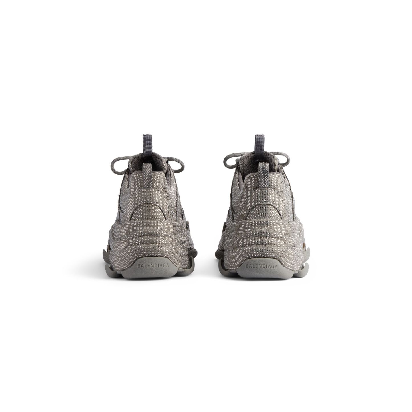 WOMEN'S TRIPLE S SNEAKER WITH RHINESTONES IN DARK GREY