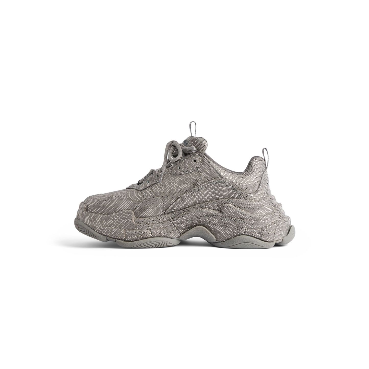 WOMEN'S TRIPLE S SNEAKER WITH RHINESTONES IN DARK GREY
