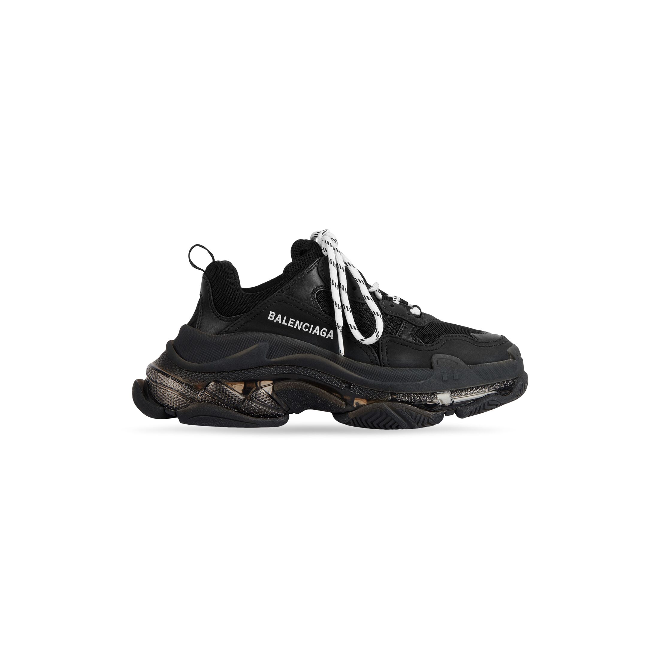 WOMEN'S TRIPLE S CLEAR SOLE SNEAKER IN BLACK