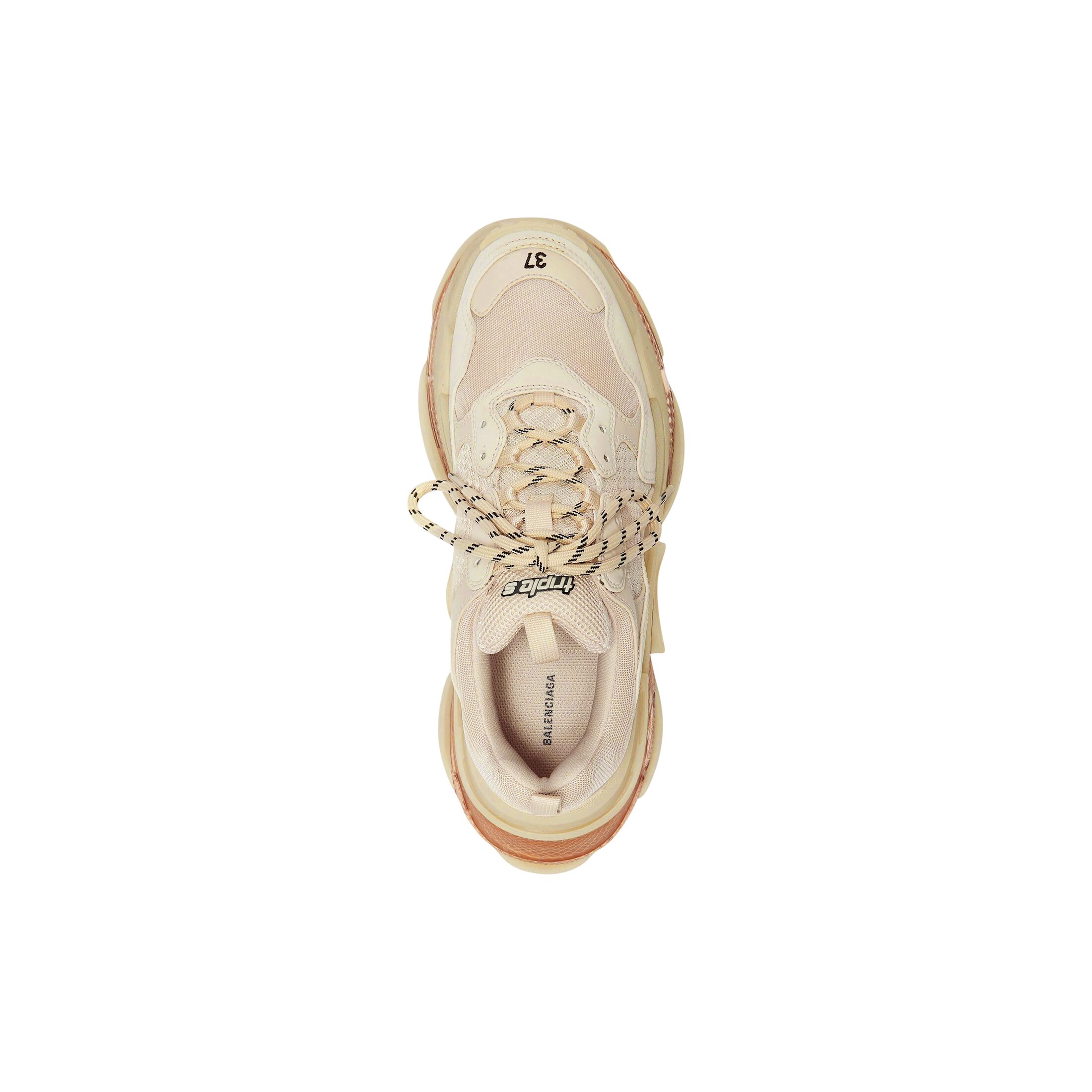 WOMEN'S TRIPLE S CLEAR SOLE SNEAKER IN BEIGE