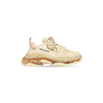 WOMEN'S TRIPLE S CLEAR SOLE SNEAKER IN BEIGE