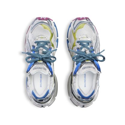 WOMEN'S RUNNER SNEAKER IN WHITE/BLUE/PURPLE/YELLOW