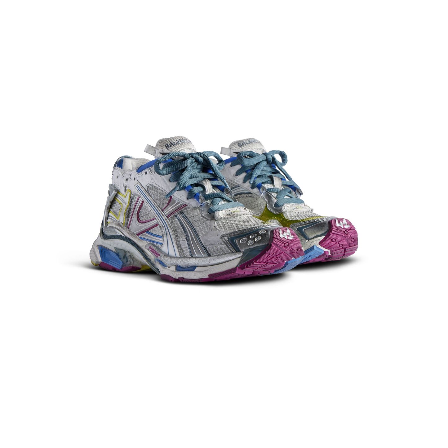 WOMEN'S RUNNER SNEAKER IN WHITE/BLUE/PURPLE/YELLOW