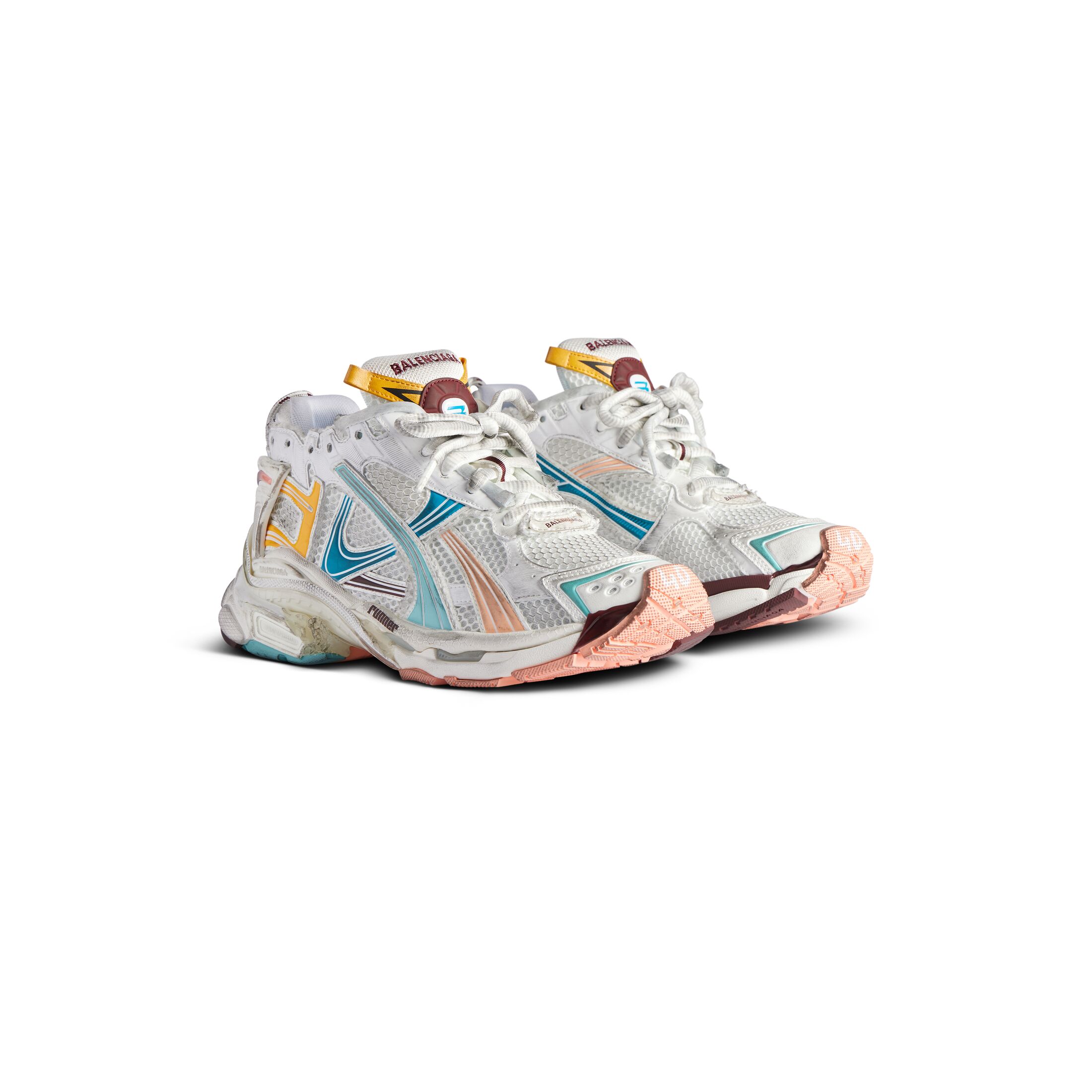 WOMEN'S RUNNER SNEAKER IN WHITE/YELLOW/PINK/BLUE