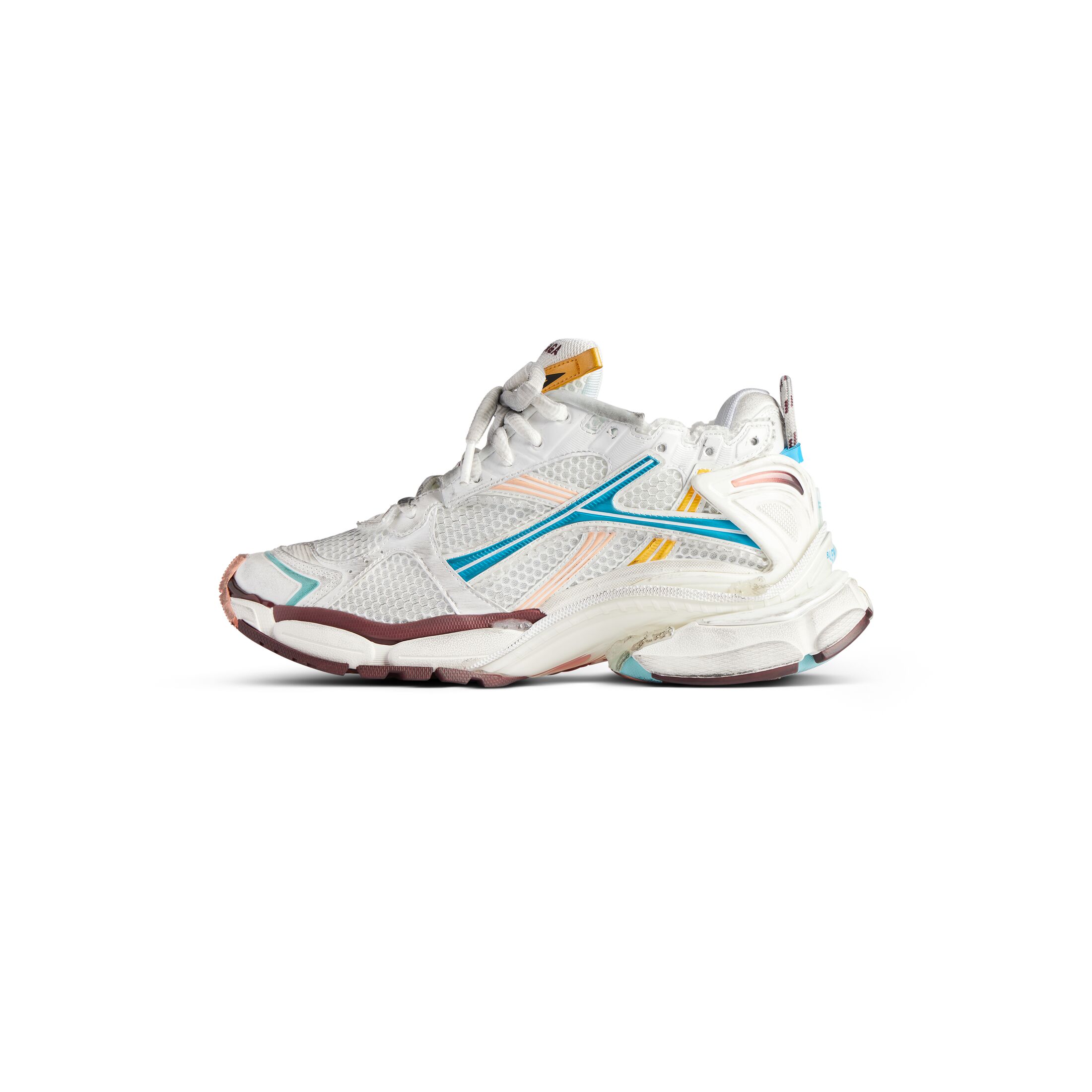 WOMEN'S RUNNER SNEAKER IN WHITE/YELLOW/PINK/BLUE