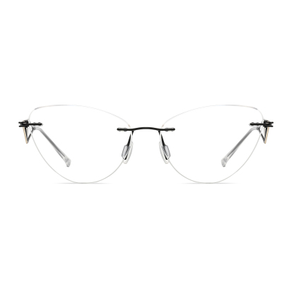 Abigail-Rimless prescription optical glasses for women with magnetic polarizing lens set-7210