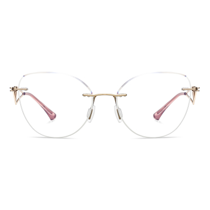 Adalia-Rimless prescription optical glasses for women with magnetic polarizing lens set-7211