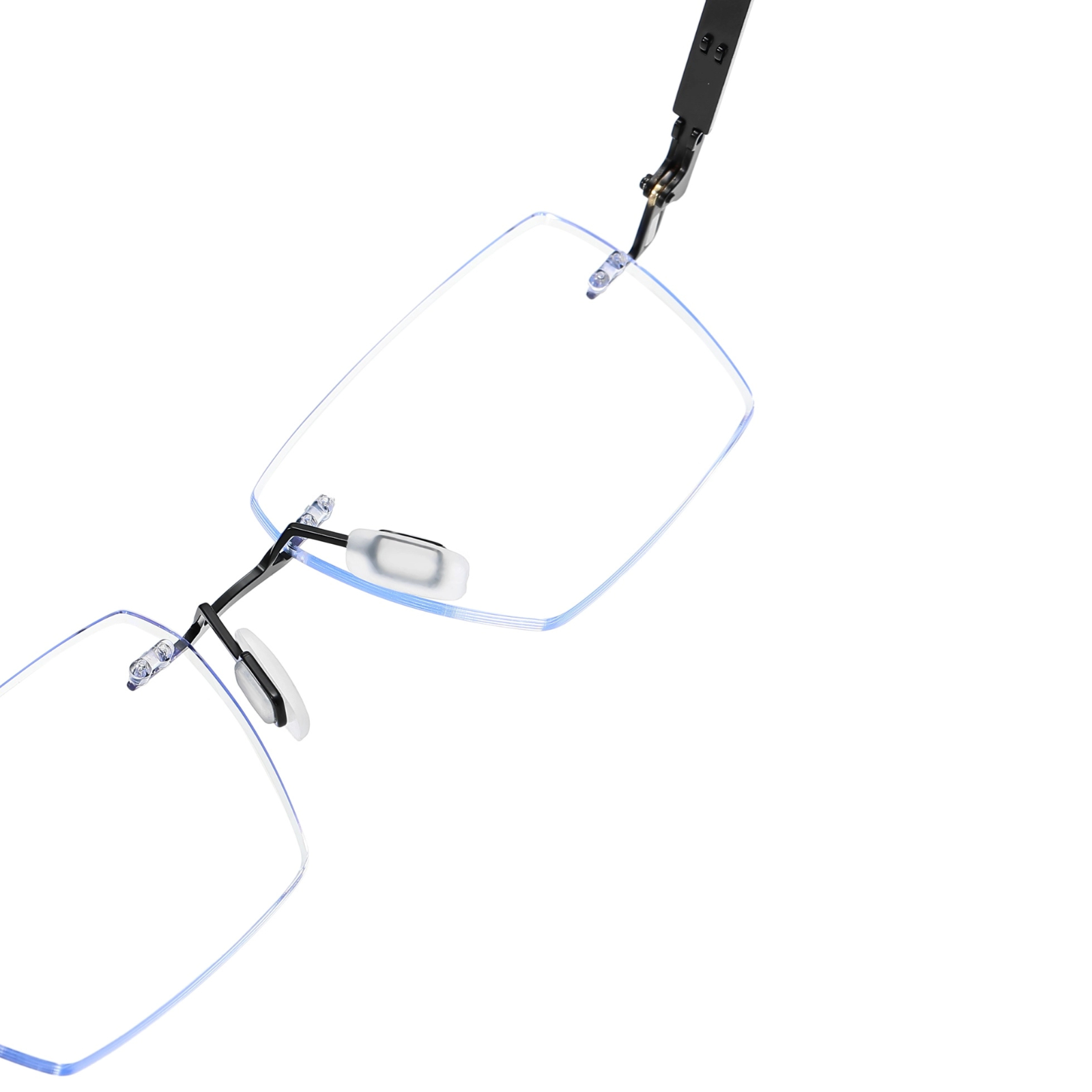 Oliver-Men's rimless magnetic polarizing set can be fitted with prescription glasses-7217