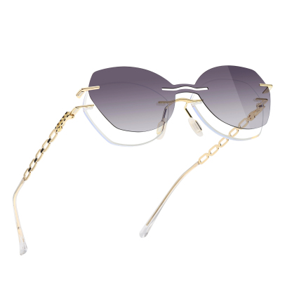 Abina-Rimless prescription optical glasses for women with magnetic polarizing lens set-7212