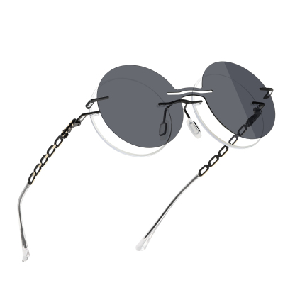 Adelaide-Rimless prescription optical glasses for women with magnetic polarizing lens set-7213