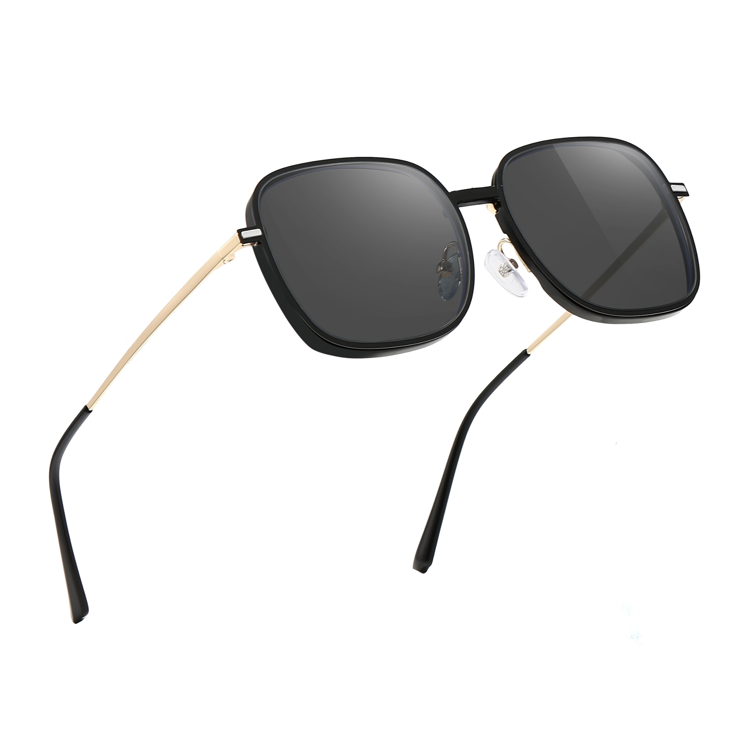 Alison-Square fullrim polarized magnetic prescription glasses include night vision lenses-Glasses Magic