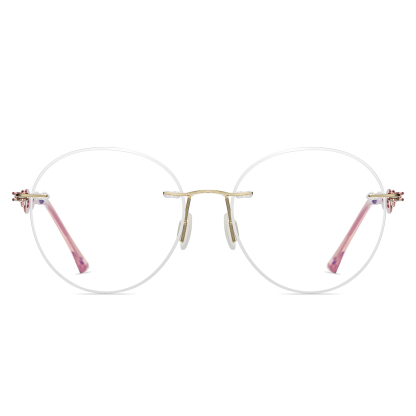 Alicia-Women's rimless magnetic polarizing glasses are available with prescription lenses-7209