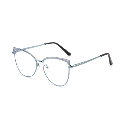 Aine-Women's cat eye metallic plain glasses are available with prescription optical lenses-9751
