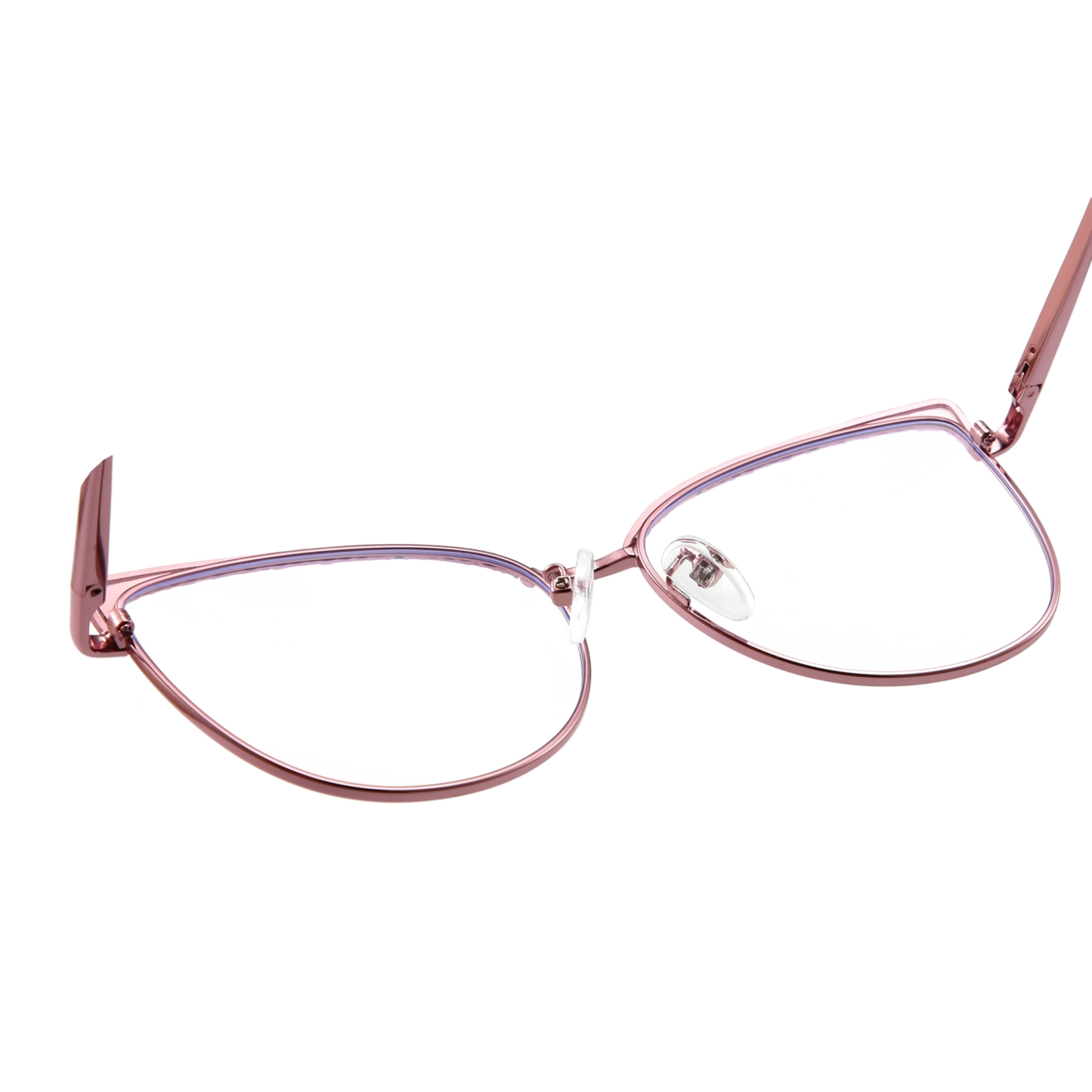 Aine-Women's cat eye metallic plain glasses are available with prescription optical lenses-9751