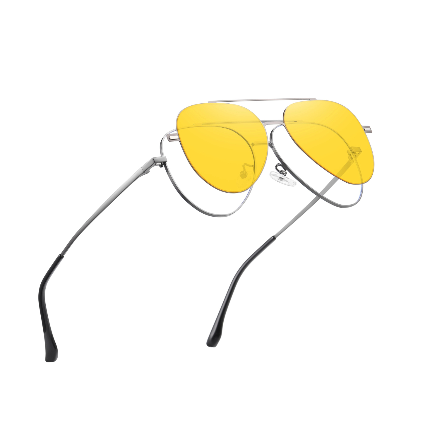 Alger-Aviator fullrim polarized magnetic prescription glasses include night vision lenses-Glasses Magic